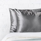 Kitsch Satin Pillowcase with Zipper for Hair & Skin - Softer Than Silk Pillow Cases, Smooth Cooling Satin Pillow Case, Wrinkle-Free, Machine Washable, King Size Satin Pillow Case 19x36, Charcoal, 2pc