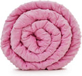 TONGDADA Minky Weighted Blanket | 40''x60'',7lbs | Cozy and Soft Minky Weighted Throw Blanket | Luxury Velvet with Premium Glass Beads | Pink Minky