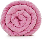 TONGDADA Minky Weighted Blanket | 40''x60'',7lbs | Cozy and Soft Minky Weighted Throw Blanket | Luxury Velvet with Premium Glass Beads | Pink Minky