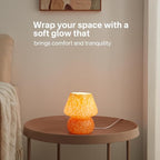 Dawnwake Mushroom Lamp Table Lamp for Bedroom,Small Desk Bedside Lamps for Living Room,Mushroom Decor Cute Mini Modern Mid Century Lamps for Night Stands,Aesthetic Home Living Room Decor(Flame Orange)