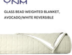 YnM Exclusive 20 lbs Weighted Blanket, Extra Heavy Cotton/Polyester Bed Blanket for Two Persons, Ideal for Queen or King Bed (88x104 Inches, 20 Pounds, Avocado/White Reversible)