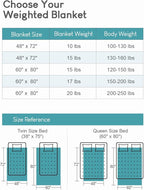 Cottonblue Jacquard Weighted Blanket 15lbs for Queen Ded - Ultra Soft, Cozy Comfort Sherpa Blanket for Relax and Sleep, Heavy Bed Blankets with Glass Beads, 60x80 in 17 lbs, Cream White