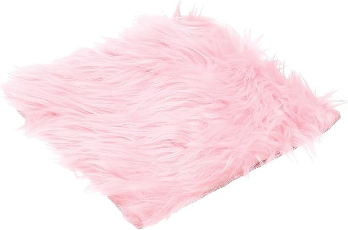 PATIKIL 12" Locker Rug, Small Area Rug Mini Faux Fur Rugs Small Locker Carpet Soft Fluffy Tiny Photography Props Square for Nail Photo Tabletop Background Picture Decoration, Pink