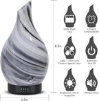 Essential Oil Diffuser Aromatherapy Diffuser - Art Glass Oil Diffuser with Auto Shut-Off Protection 4 Timer Setting 7 Colors Changed LED Night Light for Home Office Decor Gift (Diffuser&Oils Set)
