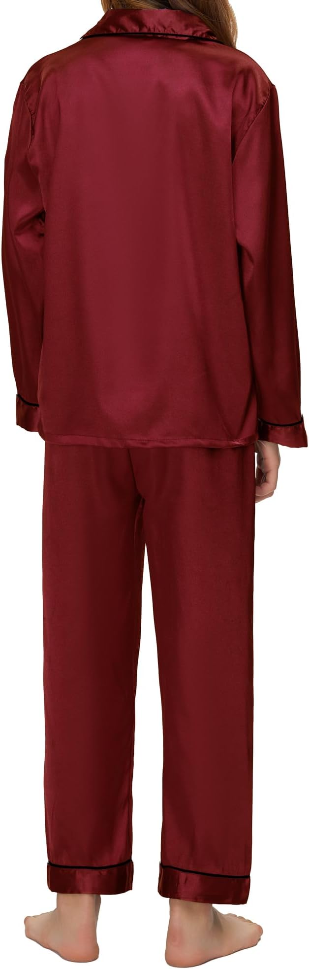 EPLAZA Kids Satin Pajamas Sets Girls Boys Button-Down Silky Pajamas Sleepwear with Hairband Eye Mask Hair Tie