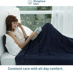Weighted Idea Weighted Blanket for Adults (Navy Blue,48"x72",20lbs) Cooling Breathable Heavy Blanket with Premium Glass Beads All-Season Soft Thick Comfort