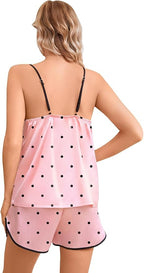 Girls & Women Silk Pajamas Set Satin Camisole Sleepwear 2 Piece Pjs, 3 Years - Women XXL