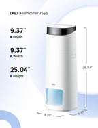 DREO 16L Smart Humidifier Large Room 1000 ft², 130H Cool Mist Air Humidifiers for Bedroom Plants Baby, Top Fill, Remote/Touch/Voice & APP Control, Clean Tank Technology, 30dB, RGB Light, HM755S White
