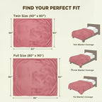 Fleece Blanket Full/Queen - 80x90 Inch Lightweight & Buttery-Soft Throw for Bed, Sofa, Camping | 300GSM Cloud-Touch Microfiber | Cozy Essentials for Travel & Movie Nights, (Dusty Rose)