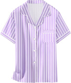 Girls & Womens Satin Pajamas Set, Silk Button-Down Sleepwear 2 Piece Nightwear, 3 Years - Women XXL