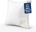 AM AEROMAX 18x18 Inch Memory Foam Pillow Insert, Firm & Fluffy Square Throw Pillow for Couch and Bed, Premium Decorative Stuffer, Heavy Duty & Non-Flattening