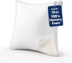 AM AEROMAX 18x18 Inch Memory Foam Pillow Insert, Firm & Fluffy Square Throw Pillow for Couch and Bed, Premium Decorative Stuffer, Heavy Duty & Non-Flattening
