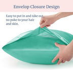 BEDELITE Satin Pillowcase for Hair and Skin, Super Soft and Cooling Similar to Silk Pillow Cases 2 Pack with Envelope Closure, Gift for Women Men(20"x36" King Size, Turquoise)