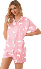 Girls & Womens Satin Pajamas Set, Silk Button-Down Sleepwear 2 Piece Nightwear, 3 Years - Women XXL