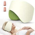 Sleep Mask, Eye Mask for Sleeping with Heads Adjustable, Earmuffs for Sleep for Men & Women, 2 in 1 Ear Mask and Blindfold, Soft Dual-Sided All-Season Eye Cover for Side Sleepers (Green)