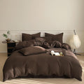 Luxlovery Brown Comforter Set Full Mocha Brown Bedding Comforter Set Chocolate Color Solid Blanket Quilts 3 Piece Chestnut Color Soft Cozy Breathable Bedding Set for Women Men