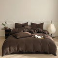 Luxlovery Brown Comforter Set Queen Mocha Brown Bedding Comforter Set Chocolate Color Solid Soft Breathable Blanket Quilts Chestnut Bedding Set for Women Men Queen