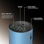 Waterless Essential Oil Diffuser, Battery Powered Mini Scent Air Machine, Aromatherapy Mist Diffuser for Home Room Car Office (Blue Aluminum Alloy)