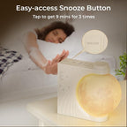 Sunrise Alarm Clock for Bedrooms, Moon Lamp Wake-Up Light with Night Lamp & Colourful Light Mode - 10 Sleep Nature Sounds & Dual Alarms for Heavy Sleepers, 30/60/90 Timer with Snooze Function