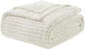 Nestl Microfiber White Throw Blanket, 50x60 inches, Lightweight Cut Plush, Fuzzy Blankets and Throws for Sofa, Bed Fleece Throw Blankets, Soft, Cozy, Breathable, Machine Washable