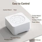 White Noise Sound Machine, Noise Machine for 20 Soothing Sounds, 2 Customizable Shortcut Buttons, Timer, Memory Function, USB-A Cable Included(Battery&Adapter NOT Included)for Baby, Kids&Adult (white)