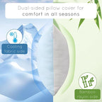 pillosophy Original Adjustable Loft Pillow • Gel-Infused Shredded Memory Foam Fill • Dual-Sided Washable Cooling Cover • Perfect for Back, Side, Stomach Sleepers (Standard Size, 1-Pack)