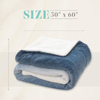 Elegant Comfort Throw Blanket, Reversible Sherpa Flannel, Ultra-Soft, Fuzzy, Cozy and Plush- All Season Lightweight Decorative Throw, 50 x 60 inches, Ombre Design Sherpa Throw, Blue (Pack of 2)