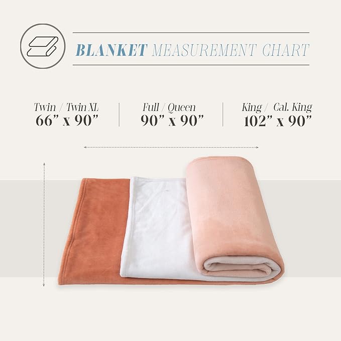 Elegant Comfort Luxury Velvety Feel Blanket, All-Season Lightweight Blanket, Ultra Plush, Soft, Cozy-Fuzzy Flannel Fleece for Couch, Sofa, Bed, Travel, Ombre Design, King/California King, Dusty Rose