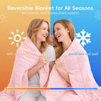 yescool Pink Weighted Blankets for Adults 15 lb, 60 * 80in Queen Size Weighted Blanket for Better Sleep, Minky Heavy Blanket for Teens