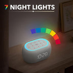 ANJANK White Noise Sound Machine Alarm Clock with Bluetooth Speaker, 21 Relaxing Sounds, 7 Night Lights,0-100% Dimmer/Sleep Timer/30-Level Volume Control,Sound Machine for Kids Adults Sleeping,Bedroom