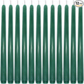 12-Pack Hunter Green Taper Candles, 10 Inch Unscented Dripless Candlesticks, Long-Lasting Burn Time of 7-8 Hours, Perfect for Christmas Home Décor Spring and St. Patrick's Day
