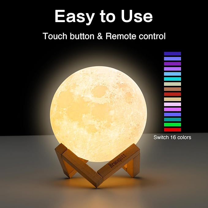 Moon Lamp Galaxy Lamp Upgraded Timing 4.7 Inch 16 Colors 3D Moonlight Galaxy Light,Moon Night Light for Adults,Kids Lamp Moon Gifts for Women Girls Boys Bedroom