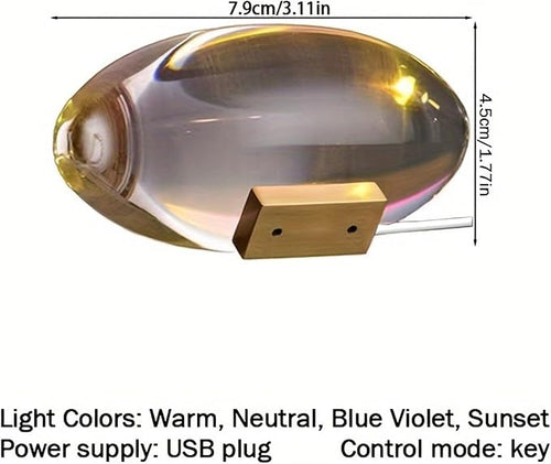 Angel Eye Projection Night Light – Adjustable Color Crystal Sunset Lamp, Decorative Table Décor for Creating a Stunning Crystal Atmosphere in Bedrooms and Living Room Gatherings