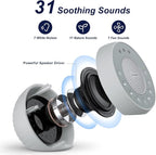 Housbay White Noise Sound Machine, 31 Soothing Sounds, 5W Loud Stereo Sound, Sleep Timer, Small Travel Sleep Machine & Noise Canceling for Sleeping, Relaxation-Gray