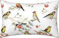 Silk Like Pillowcase for Hair and Skin Watercolor Forest Birds Floral 1 Pack Satin Pillowcase with Hidden Zipper Soft Breathable Smooth Cooling Pillow Cover King Size for Bedroom Sofa 20”x36”