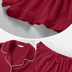 SAPJON Satin Silk Pajamas for Women 2Pcs Ruffle Notch Collar Sleepwear Button Down Short Sleeve Shorts Pjs Set Loungewear