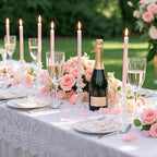12 Pack 10 inch Pale Pink Taper Candles, Unscented Dripless Smokeless Candlestick Bulk for Home Dinner Wedding Romantic, 7-8 Hours Burn