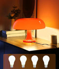 Orange Mushroom Lamp, Mid Century Modern Table Lamp for Bedroom, Aesthetic Mushroom Decor Bedside Small Lamps, 2700K(Bulb Replaceable, Bulb Included, Plug Powered)