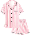 Girls & Womens Satin Pajamas Set, Silk Button-Down Sleepwear 2 Piece Nightwear, 3 Years - Women XXL