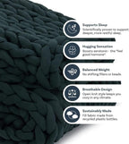 Nuzzie Original Knit Weighted Blanket - Breathable, Cooling, Hand Made Knit Throw Blanket for Sleep - Machine Washable, Stylish Design (Forest Green, King | 28lbs | 80"x80")