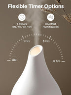 InnoGear Essential Oil Diffuser, 300ml Ceramic Diffuser for Home Handcrafted Stone Aromatherapy Diffusers Ultrasonic Cool Mist Humidifier Vaporizer 4 Timers, White Vase-Shaped Ceramic, Large