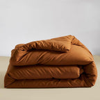 Cottonight Full Comforter Set Pumpkin Rust Bedding Set Terracotta Burnt Orange Blanket Quilts Cotton Solid Fashion Bedding Set for Women Men Full Bed