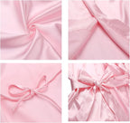 Women's Satin Kimono Robe Wedding Getting Ready Silky Bathrobe Short Bridesmaid Dressing Gown