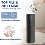 Akeshan Large Humidifiers for Bedroom, 9L/2.5Gal Ultrasonic Cool Mist, Top Fill Easy Clean with 350ML/H Mist Speed, Quiet, Suitable for Kids Room Plant Yoga Office Study Room Living (Black, Round)