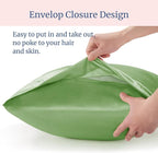 BEDELITE Satin Pillowcase for Hair and Skin, Super Soft Similar to Silk Pillow Cases 4 Pack with Envelope Closure, Cooling Pillowcases for Women Men (20"x30" Queen Size, Sage Green)