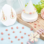 100Pcs 9mm 11mm Pikake Flower Beads Carved Coral Beads Summer Pink Jasmine Small Artificial Floral Dyed Synthetic Coral Smooth Loose Spacers Findings for Jewelry Making Bracelet Necklace DIY