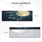 Full Moon Night with Cherry Blossoms Curtain Valance Peach Skin Velvet Printed Window Valance with Rod Pocket Light Filtering for Kitchen Bathroom 54x18in