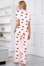 Umeyda Girls Womens Pajamas Set, Satin Silky Button Down Loungewear 2 Piece Short Sleeve Pants PJS Sets for Mommy Kids