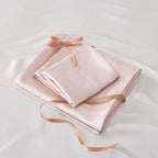 BEDELITE King Size Sheets Set, Luxury Soft Pink Satin Sheets for Hair and Skin, Similar to Silk Bed Sheets Set 4 Pieces with 1 Deep Pocket Fitted Sheet, 1 Flat Sheet, and 2 Pillowcases
