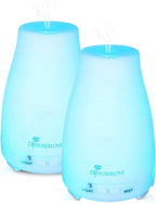 Diffuserlove 2 Pack 200ml Essential Oil Diffuser Ultrasonic Aromatherapy Diffuser Cool Mist Humidifiers with 7 Color LED Lights & Waterless Auto Shut-Off for Home Office Kitchen Bedroom